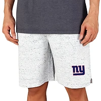 Men's Concepts Sport White/Charcoal New York Giants Throttle Knit Jam Shorts