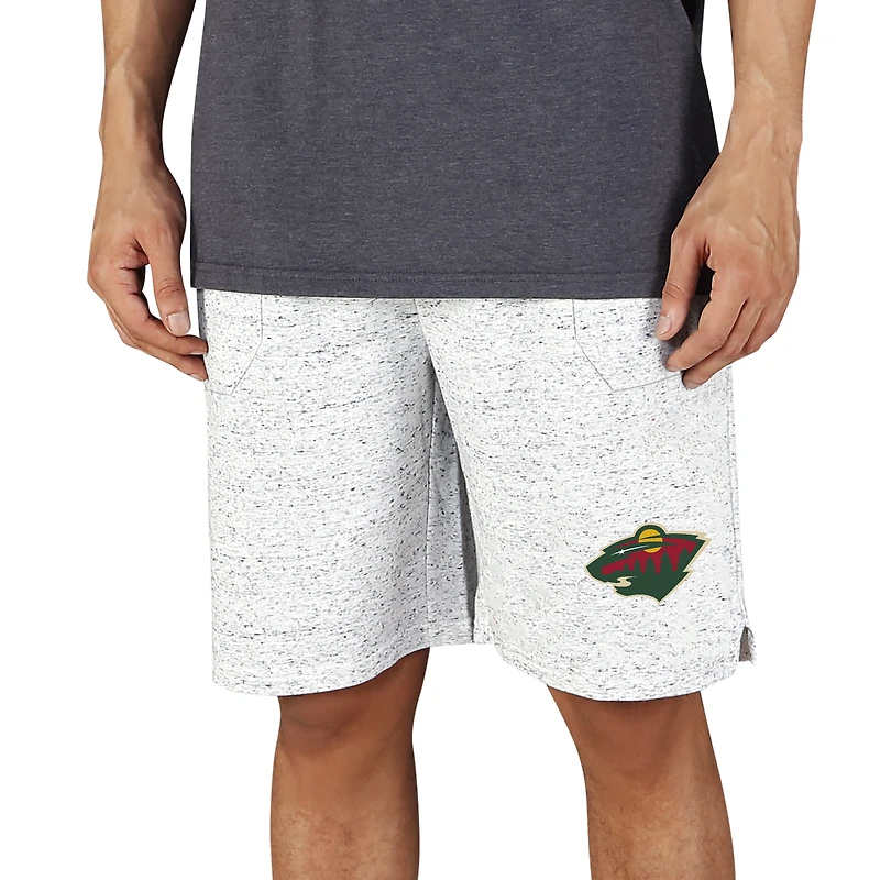 Men's Concepts Sport White/Charcoal Minnesota Wild Throttle Knit Jam Shorts