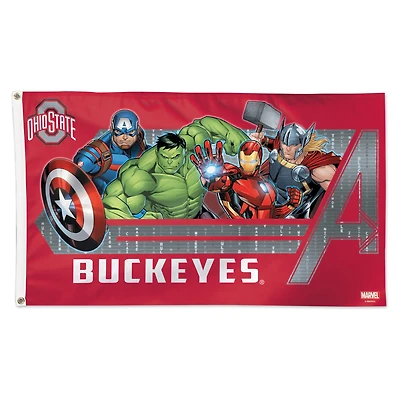 WinCraft Ohio State Buckeyes 3' x 5' Single-Sided Deluxe Avengers Flag