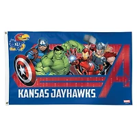 WinCraft Kansas Jayhawks 3' x 5' Single-Sided Deluxe Avengers Flag