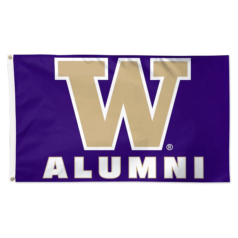 WinCraft Washington Huskies 3' x 5' Single-Sided Deluxe Alumni School Supporter Flag