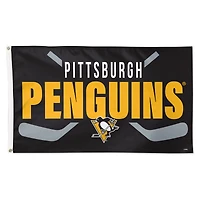 WinCraft Pittsburgh Penguins 3' x 5' Hockey Stick Deluxe Single-Sided Flag