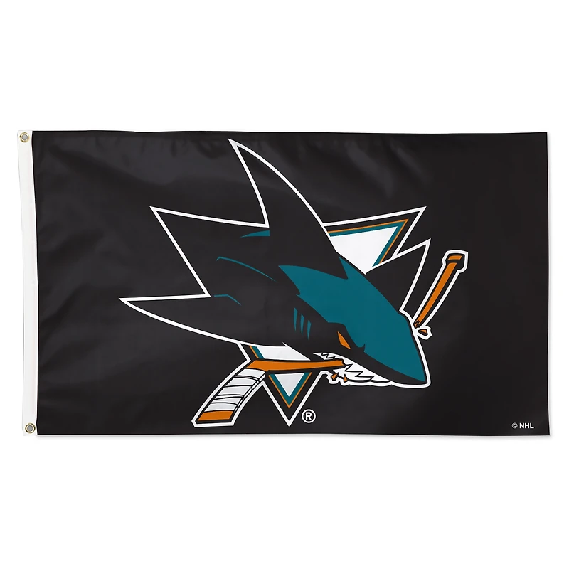 WinCraft San Jose Sharks 3' x 5' Single-Sided Vibrant Deluxe Flag