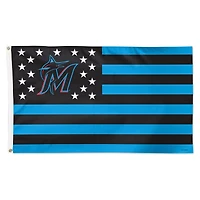 WinCraft Miami Marlins 3' x 5' Single-Sided Deluxe Patriotic Americana Flag
