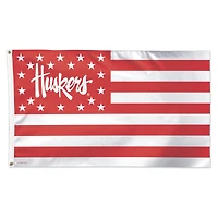 WinCraft Nebraska Huskers 3' x 5' Single-Sided Deluxe Patriotic Stars & Stripes Flag