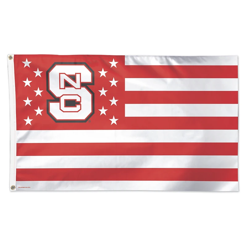 WinCraft NC State Wolfpack 3' x 5' Single-Sided Deluxe Patriotic Stars & Stripes Flag
