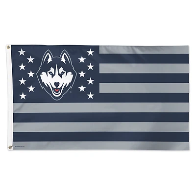 WinCraft UConn Huskies 3' x 5' Single-Sided Deluxe Patriotic Stars & Stripes Flag