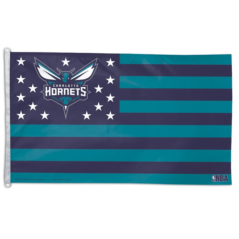 WinCraft Charlotte Hornets 3' x 5' Single-Sided Deluxe Patriotic Americana Flag