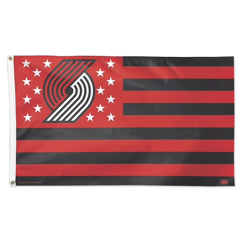WinCraft Portland Trail Blazers 3' x 5' Single-Sided Deluxe Patriotic Americana Flag