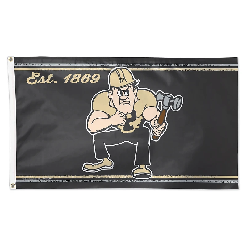WinCraft Purdue Boilermakers 3' x 5' Single-Sided Deluxe Mascot Team Flag