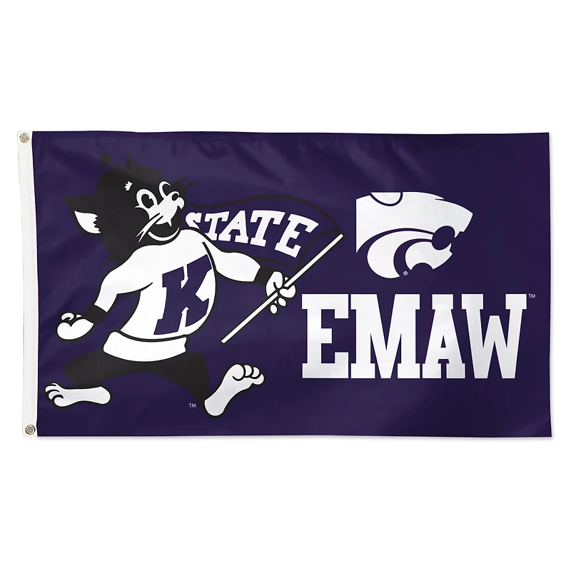 WinCraft Kansas State Wildcats 3' x 5' Single-Sided Deluxe EMAW Mascot Flag