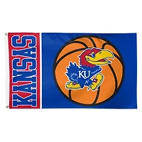 WinCraft Kansas Jayhawks 3' x 5' Basketball Deluxe Single-Sided Flag