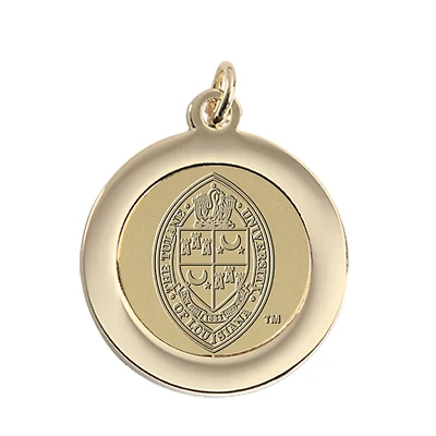Gold Tulane Green Wave Logo Pendant