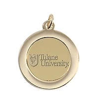 Gold Tulane Green Wave Pendant