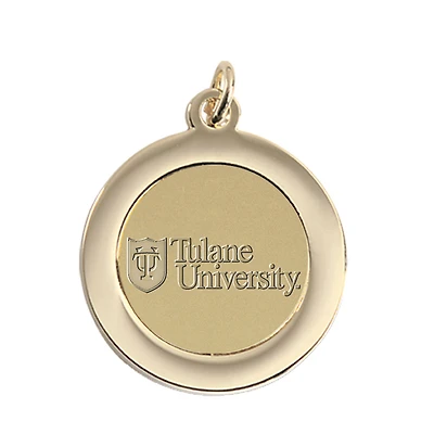 Gold Tulane Green Wave Pendant