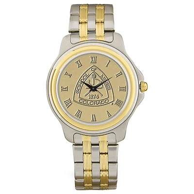 Gold/Silver Colorado School of Mines Orediggers Two-Tone Medallion Wristwatch