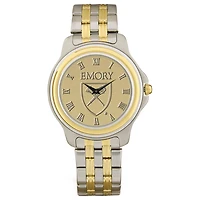Gold/Silver Emory Eagles Two-Tone Medallion Wristwatch