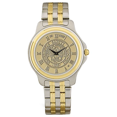 Gold/Silver Saint Louis Billikens Logo Two-Tone Medallion Wristwatch
