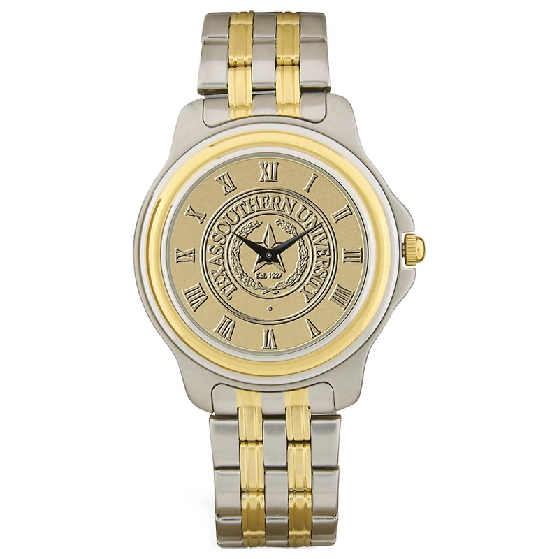 Gold/Silver Texas Southern Tigers Two-Tone Medallion Wristwatch