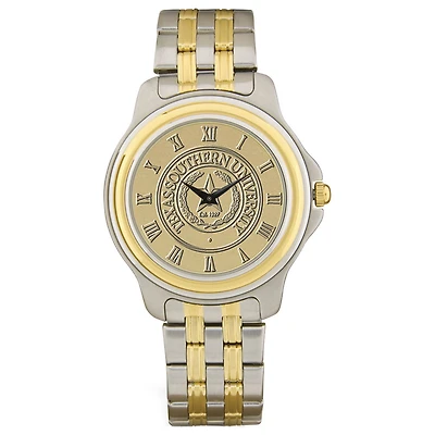 Gold/Silver Texas Southern Tigers Two-Tone Medallion Wristwatch