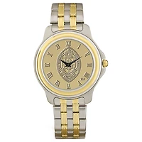 Gold/Silver Tulane Green Wave Logo Two-Tone Medallion Wristwatch