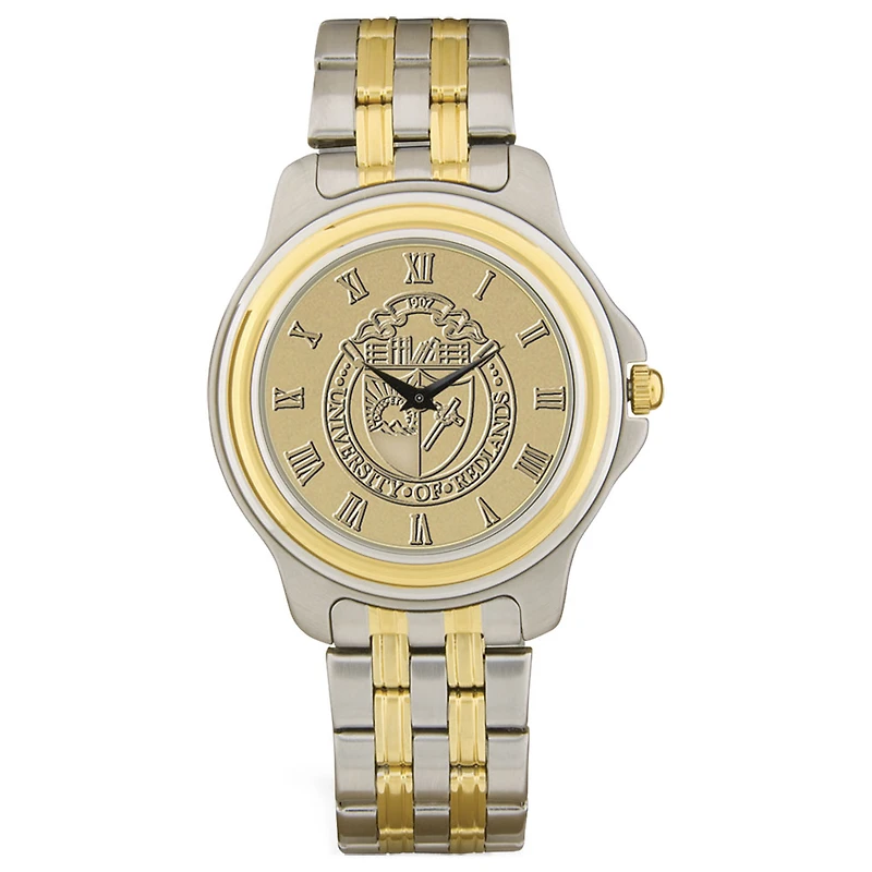 Gold/Silver University of Redlands Bulldogs Two-Tone Medallion Wristwatch