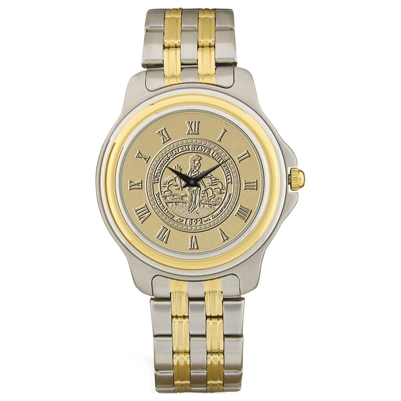 Gold/Silver Winston-Salem State Rams Two-Tone Medallion Wristwatch