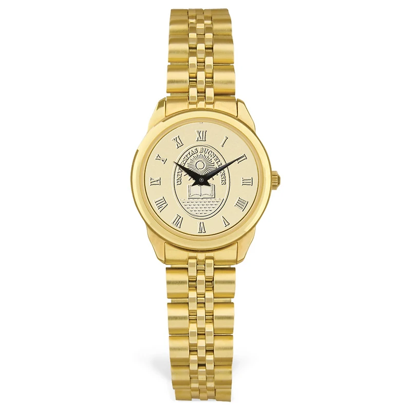 Women's Gold Bucknell Bison Medallion Rolled Link Bracelet Wristwatch