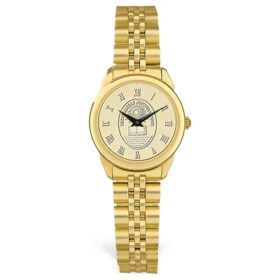 Women's Gold Bucknell Bison Medallion Rolled Link Bracelet Wristwatch
