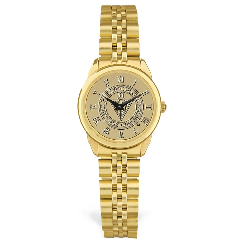 Women's Gold Providence Friars Medallion Rolled Link Bracelet Wristwatch