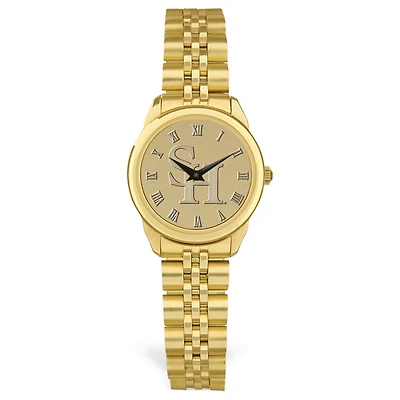 Women's Gold Sam Houston State Bearkats Medallion Rolled Link Bracelet Wristwatch