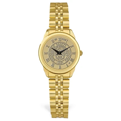 Women's Gold Saint Louis Billikens Medallion Rolled Link Bracelet Wristwatch