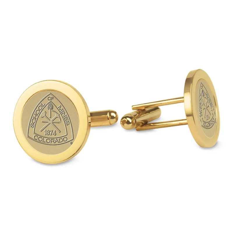 Gold Colorado School of Mines Orediggers Cufflinks