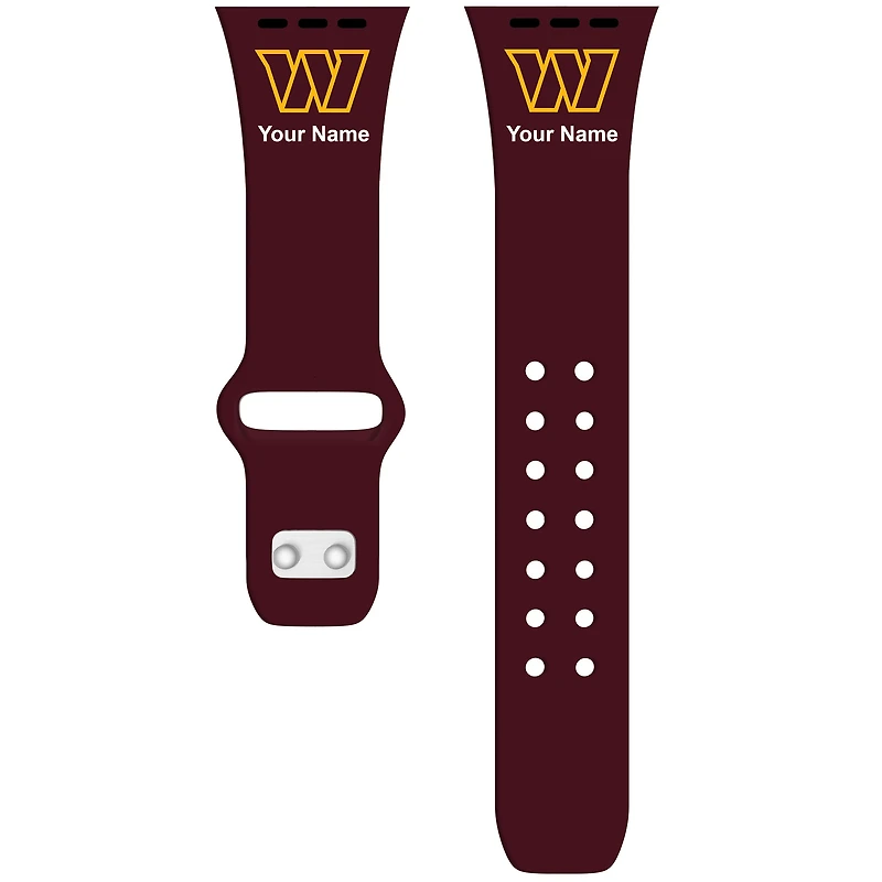 Washington Commanders 42/44/45mm Personalized Silicone Apple Watch Band