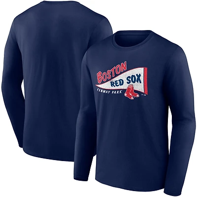 Men's Fanatics Navy Boston Red Sox Wordmark Hometown Collection Long Sleeve T-Shirt