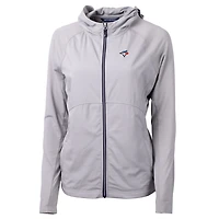 Women's Cutter & Buck Gray Toronto Blue Jays Adapt Eco Knit Full-Zip Jacket