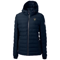 Women's Cutter & Buck Navy Milwaukee Brewers Mission Ridge Repreve Puffer Full-Zip Jacket