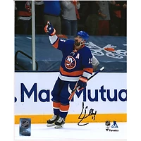 Cal Clutterbuck New York Islanders Autographed 8" x 10" Royal Jersey Celebration Photograph