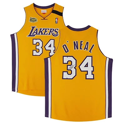 Shaquille O'Neal Los Angeles Lakers Autographed 2000 NBA Finals Patch Mitchell & Ness Authentic Jersey