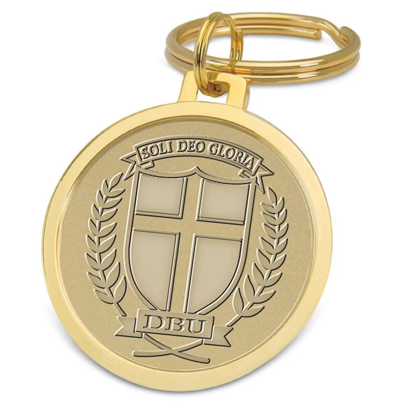 Gold Dallas Baptist Patriots Team Logo Split-Wire Key Ring