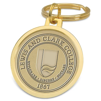 Gold Lewis & Clark College Pioneers Team Logo Split-Wire Key Ring