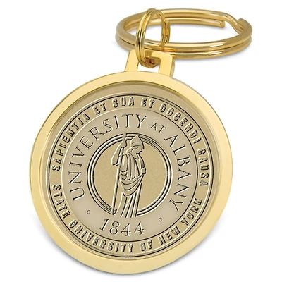 Gold UAlbany Great Danes University Team Logo Split-Wire Key Ring
