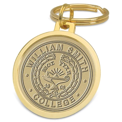 Gold Hobart & William Smith Colleges University Team Logo Split-Wire Key Ring