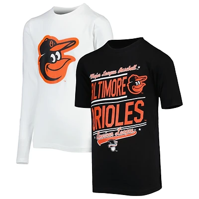 Youth Stitches Black/White Baltimore Orioles Combo T-Shirt Set