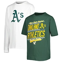Youth Stitches Green/White Athletics Combo T-Shirt Set
