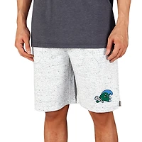 Men's Concepts Sport White/Charcoal Tulane Green Wave Throttle Knit Jam Shorts