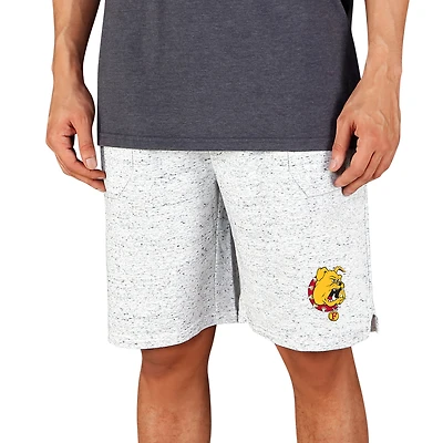Men's Concepts Sport White/Charcoal Ferris State Bulldogs Throttle Knit Jam Shorts