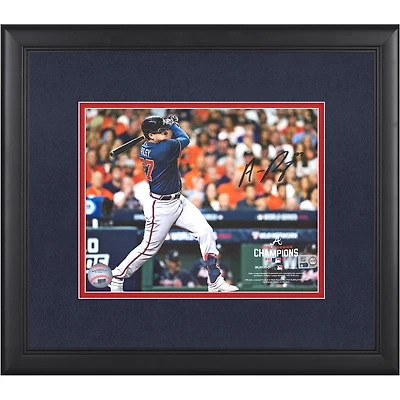 Austin Riley Atlanta Braves Autographed Framed 8" x 10" 2021 World Series Champions Hitting Photograph