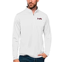 Men's Antigua White Atlanta Braves Tribute Quarter-Zip Pullover Top
