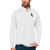 Men's Antigua White Chicago White Sox Tribute Quarter-Zip Pullover Top